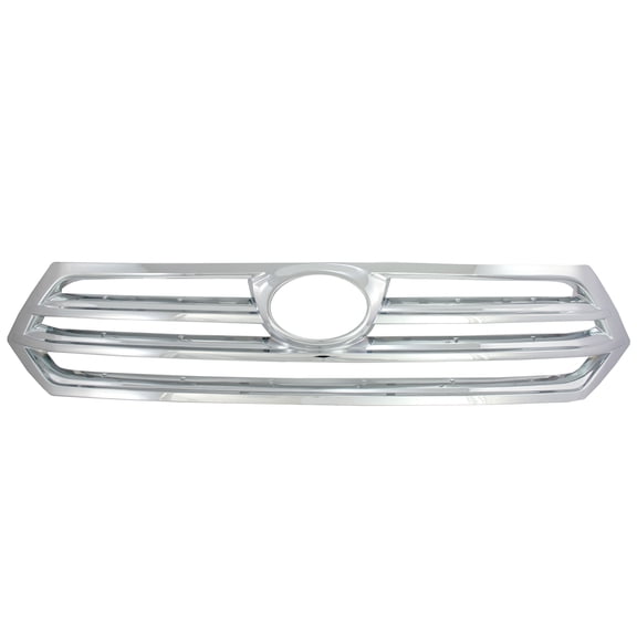 Ikon Motorsports Front Bumepr Grille Compatible With 2011-2013 Toyota Highlander Base SE Limited ABS Plastic Chrome Front Bumper Upper Hood Grille Insert Assembly Replacement