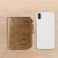 thumbnail image 5 of VSFAOV Men Wallet Zipper Leather Purs, Kangaroo Wallets, PU Stylish Soft Simple Design RFID Protected Wallet C, 5 of 7
