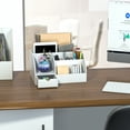 thumbnail image 3 of NIUBEE Desktop Organizer Office Accessories , Pen Holder & Storage Rack, Featuring 8 Compartments and 1 Drawer, Ideal for Organizing Pens, Scissors, Memo Pads, and Various Office Supplies., 3 of 9