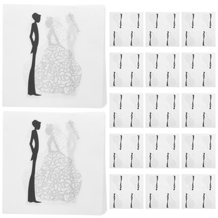 ROSENICE White Wedding Printed Paper Napkins for Party Decoration and Easy Cleanup with Thick Wood Pulp 100pcs