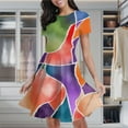 thumbnail image 2 of Abstract Colorful Painted Shapes Women's Classic Swing Skater Dress Casual Work Party Cocktail Dresses, 2 of 6