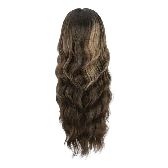 Riforla Beauty Wig Straight Wig Long Curly Hair Synthetic Fiber Headband Wig Wigs for Women Brown