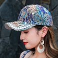thumbnail image 2 of Slccxzc Women's Rhinestone Pearl Baseball Cap Colored Back Buckle Cool Star Cap Carnival Reflective Visor, 2 of 7