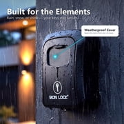 Iron Lock® Key Lock Box Wall Mount – Medium Waterproof Heavy-Duty Metal Safe with 4-Digit Combination for Outdoor Access, Home Entry, Office Security, Rentals & Airbnb Use (Black, Medium)