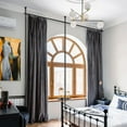 thumbnail image 5 of Double Curtain Divider Stand - 48 to 144 inches Expandable Curtain Rod Room Divider， Damage Free Freestanding Vertical Tension Stand, Black, 5 of 12
