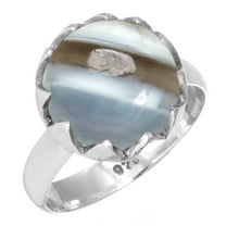 925 Sterling Silver Ring Natural Blue Opal Handmade Jewelry