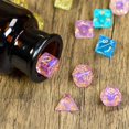 thumbnail image 4 of Cusdie 7-Die Resin DND Dice, Polyhedral Dice Set with Aurora Glitters for Role Playing Game Dungeons and Dragons D&D Dice MTG Pathfinder, 4 of 5