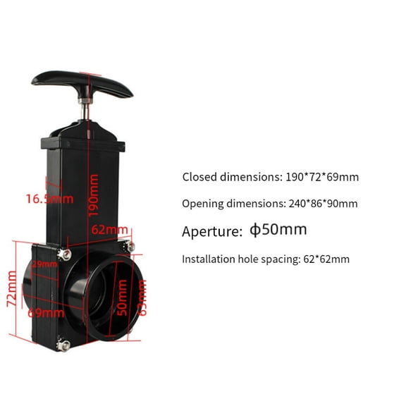Mosiee 50/63/75Mm 16 Mpa Water Tank Drain Valve for Portable Rv Campers Sewer Hose Caravan Clean Water Tank Sewage Tank Drain Valve 50mm