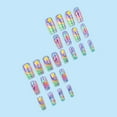 thumbnail image 4 of Aurgiarme 24x Glittering Press On Nails Gradients False Nails Acrylic Nails Star Full Covers Stick On Nails Long Artificial Nails, 4 of 8