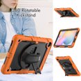 thumbnail image 3 of Case for Samsung Galaxy Tab S6 Lite 10.4 Inch 2024/2022/2020 with Screen Protector, 360 Degree Rotating Kickstand Hand Strap Heavy Duty Shockproof Cover with Shoulder Strap, Orange, 3 of 7