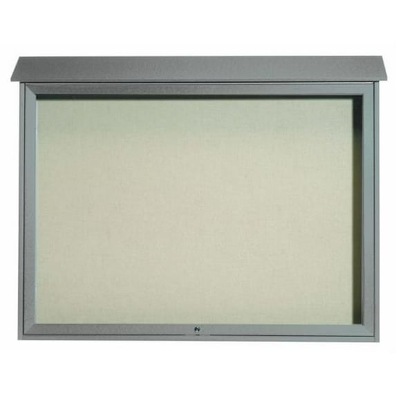 Aarco Products Inc. PLD4052T-2 Light Grey Top Hinged Single Door Plastic Lumber Message Center with Vinyl Posting Surface 40 in.H x 52 in.W