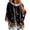 Black, variant on Womens 3/4 Sleeve Hoodies Vintage Pattern Oversized Pullover Hooded Sweatshirts