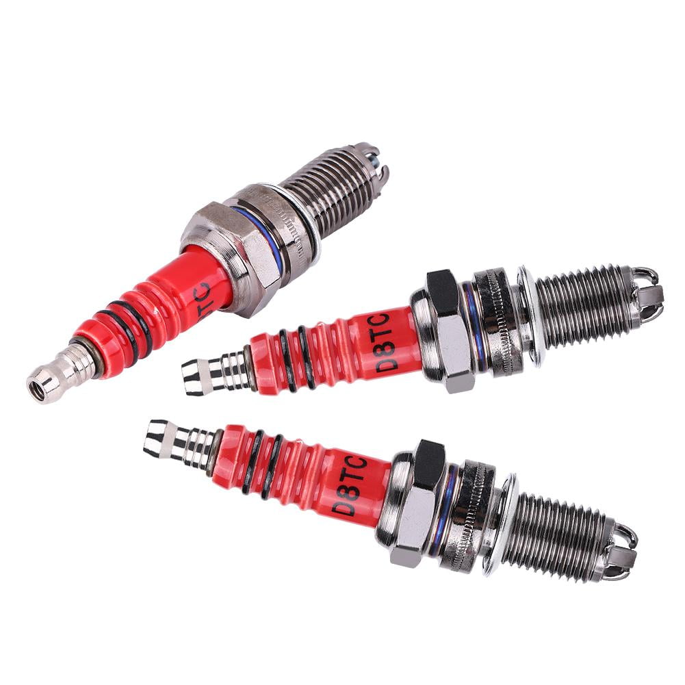 Racing Spark Plug with 3 Electrode for CG 125 150 200cc CF250 Motorcycle Scooter ATV Quads 3pcs D8TC 3 Electrode Spark Plug
