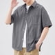 thumbnail image 4 of pstuiky camisetas de hombre, Camisa informal holgada de manga corta para hombre, de color liso, fina y de uso diario ropa de hombre l, 4 of 7