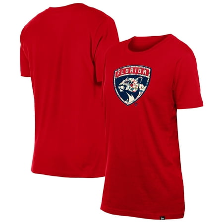 Women s-New Era Red Florida Panthers Glam Game Floral T-Shirt