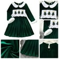 thumbnail image 2 of OBEEII Velvet Dresses for Baby Girls Dressy Christmas Dresses Color Block Embroidered Dress Fall Winter Girls Causal Outfits, 2 of 8