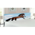 thumbnail image 2 of Horses Headboard, Bay Horse Pacing on the Grass Energetic Noble Character of the Nature Concept, Upholstered Decorative Metal Bed Headboard with Memory Foam, King Size, Blue Green Brown, by Ambesonne, 2 of 4