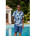 thumbnail image 5 of COOFANDY Men's Hawaiian Matching Set Summer Tropical Beach Shirt 2 Piece Outfits Flower Button Down Shirts and Shorts, 5 of 8
