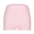 thumbnail image 4 of Summer Clearance! Zpanxa Womens Shorts Casual Summer Plaid High-waisted Casual Shorts Casual Wide-leg Shorts Pink L, 4 of 6