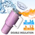 thumbnail image 5 of 40oz Tumbler with Handle and Straw, Vacuum Insulated Stainless Steel Travel Mug, Fits Car Cup Holder, Liquid & Marble Print, 5 of 6