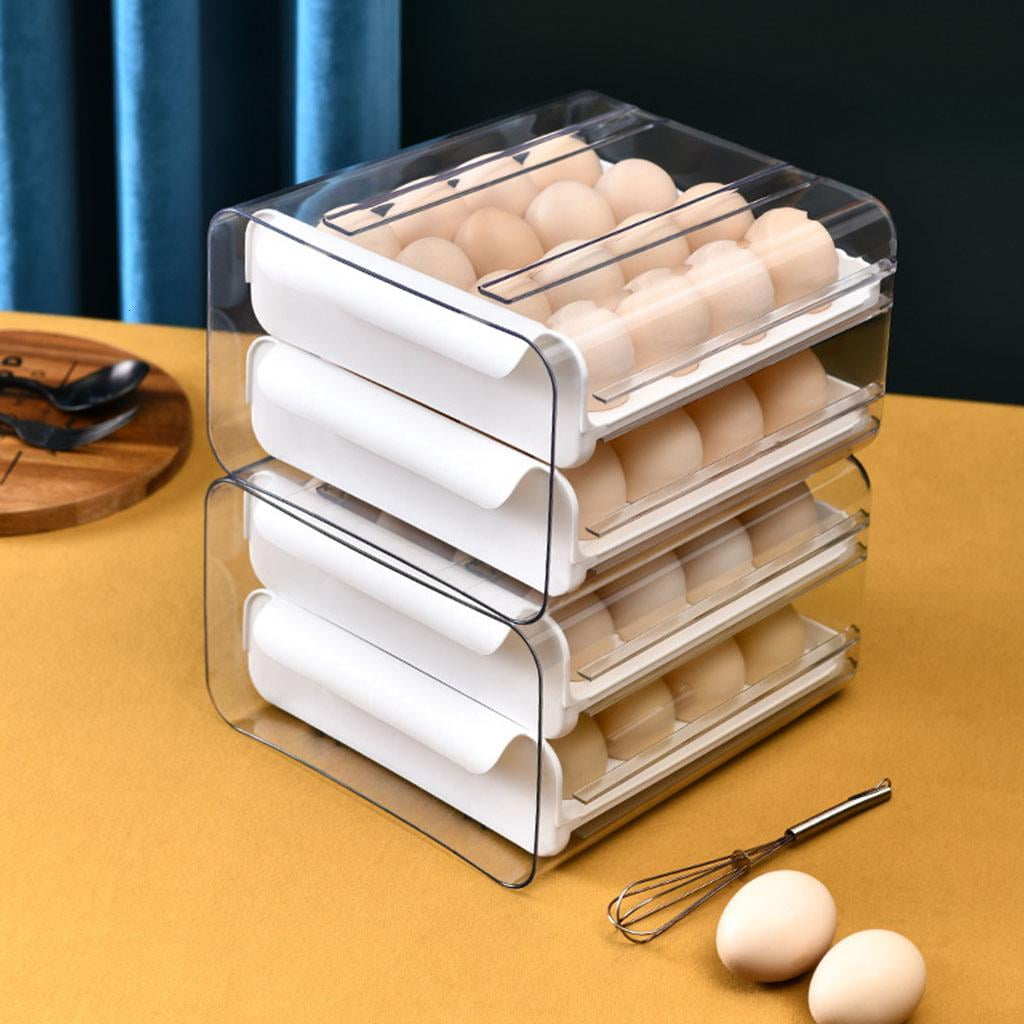 Egg Holders for Refrigerator Drawer Egg Tray Box Dispenser Stackable Egg Cartons