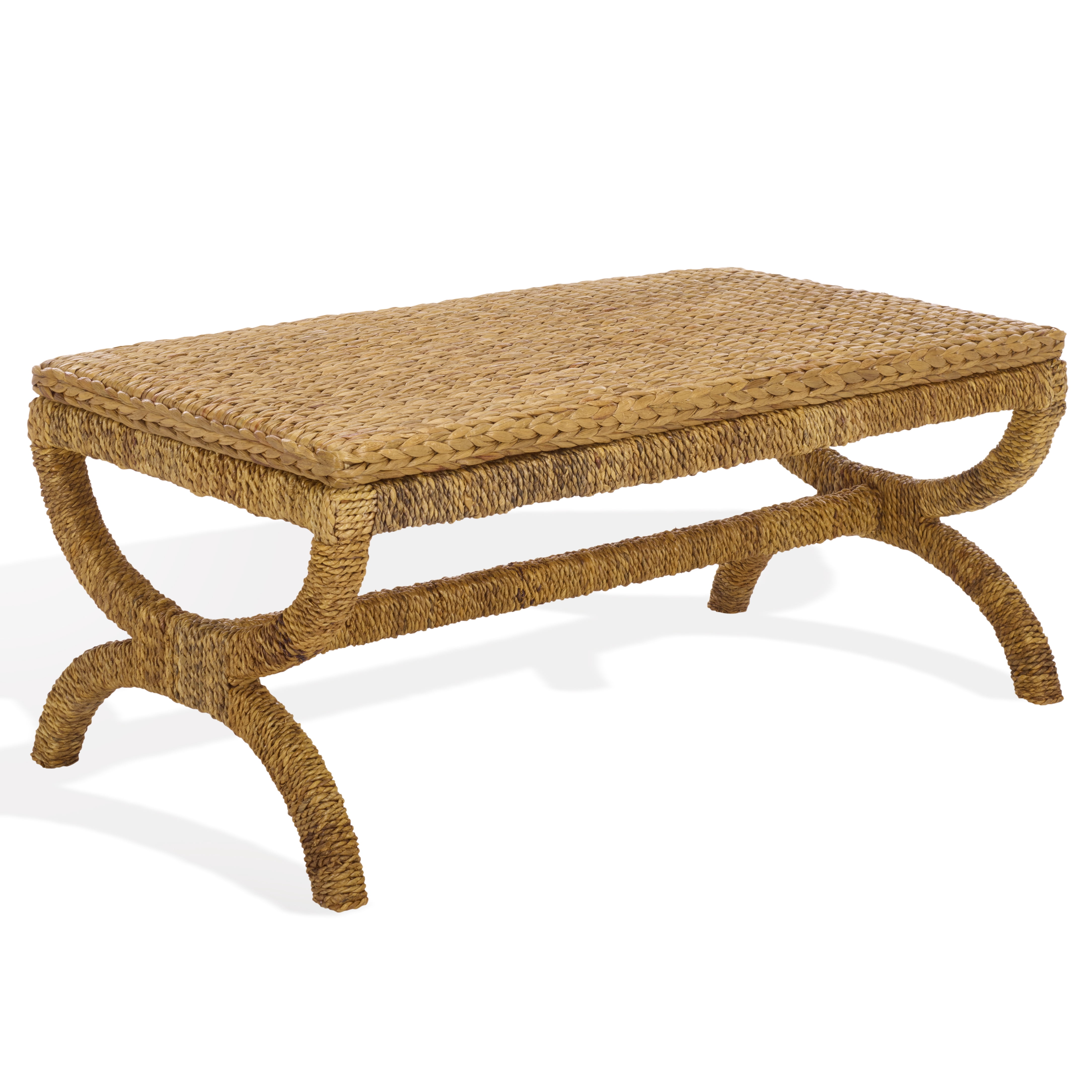 Safavieh Couture Larysa Abaca And Water Hyacinth Coffee Table, Natural