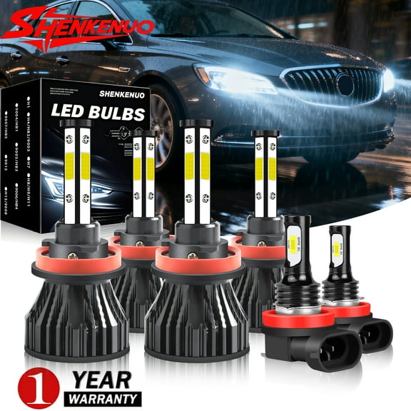 H9 H11 High&Low Beam for Buick Verano 2012 2013 2014 2015 2016 2017 LED Headlights H8 H11 Fog Lights 6pcs
