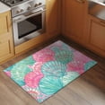 thumbnail image 2 of Green Pink Shell Entryway Rug 2'x3'&nbsp; Non Slip Front Door Mats, Coastal Summer Beach Ocean Conch Entrance Rugs Indoor Outdoor Carpet, Washable Floor Mats Small Area Rug for Bedroom Kitchen, 2 of 8