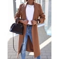 thumbnail image 6 of Women Long Wool Coats for Fall Winter Trench Coat Peacoat Double Breasted Blazer Jackets Overcoat Dark Khaki S, 6 of 8