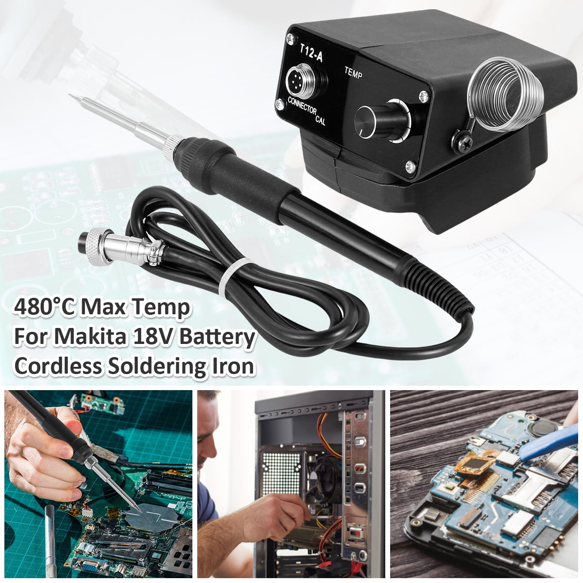 Electric Soldering Iron 500W 480°C Digital Soldering Station with Temperature - Walmart.com