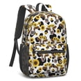thumbnail image 2 of Sunflower and Cow White Pattern 17" Waterproof Oxford School Backpacks for Teens, S-Shape Padded Straps, for School, Travel, Hiking, Camping, 2 of 5