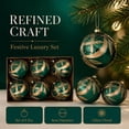 thumbnail image 2 of Aurorax Shatterproof Christmas Ball Ornaments Set,6 Pack Christmas Tree Ornaments Balls Set,Green Floral Green Plastic Christmas Decorations for Home Indoor Xmas Tree, 2 of 7