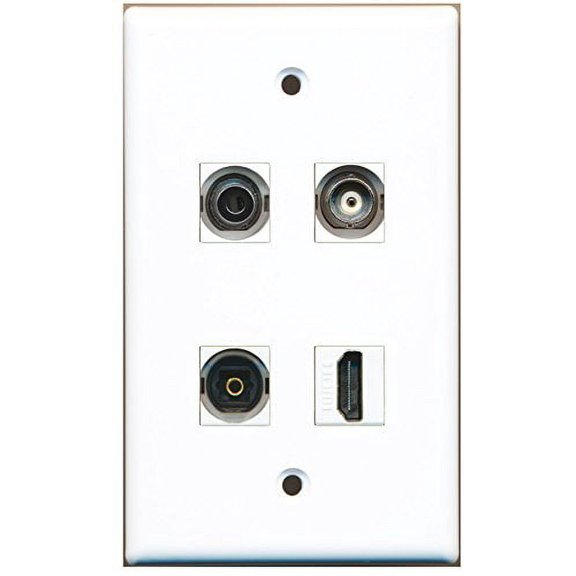 RiteAV - 1 Port HDMI 1 Port Toslink 1 Port 3.5mm 1 Port BNC Wall Plate