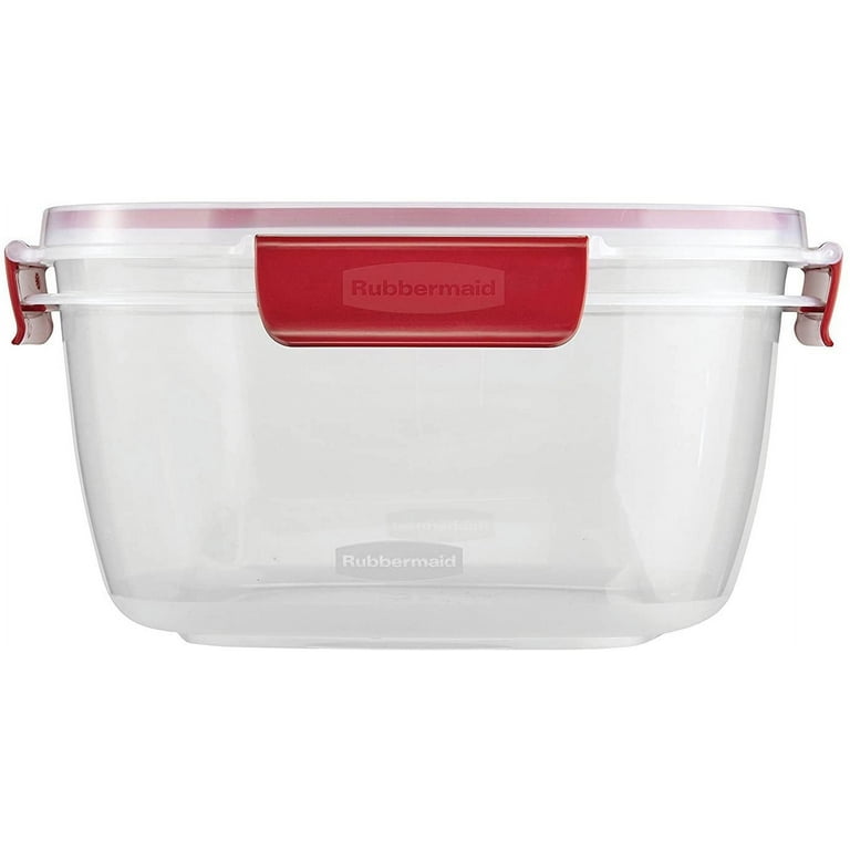 Rubbermaid Easy Find Lids 14-Cup Food Storage Container, Clear with Red Tabs