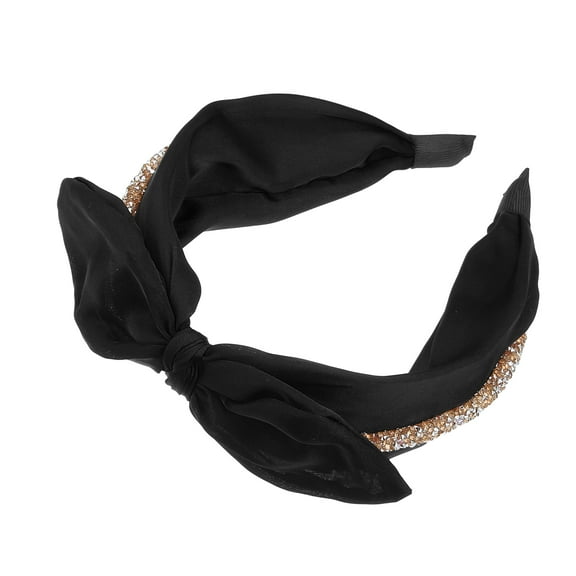 Vocoste Bunny Ears Wide Bow Headbands Fashion with Bow Knotted for Girl Women 5.47"x1.89" Black