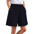 thumbnail image 2 of Only Moment Shorts for Women Chemical Fiber Blends Summer Casual Wide Leg Loose High Waist Drawstring Dressy Shorts 2026 Beach Vacation Clothes Bermuda Shorts for Wowomen Green,5XL, 2 of 7