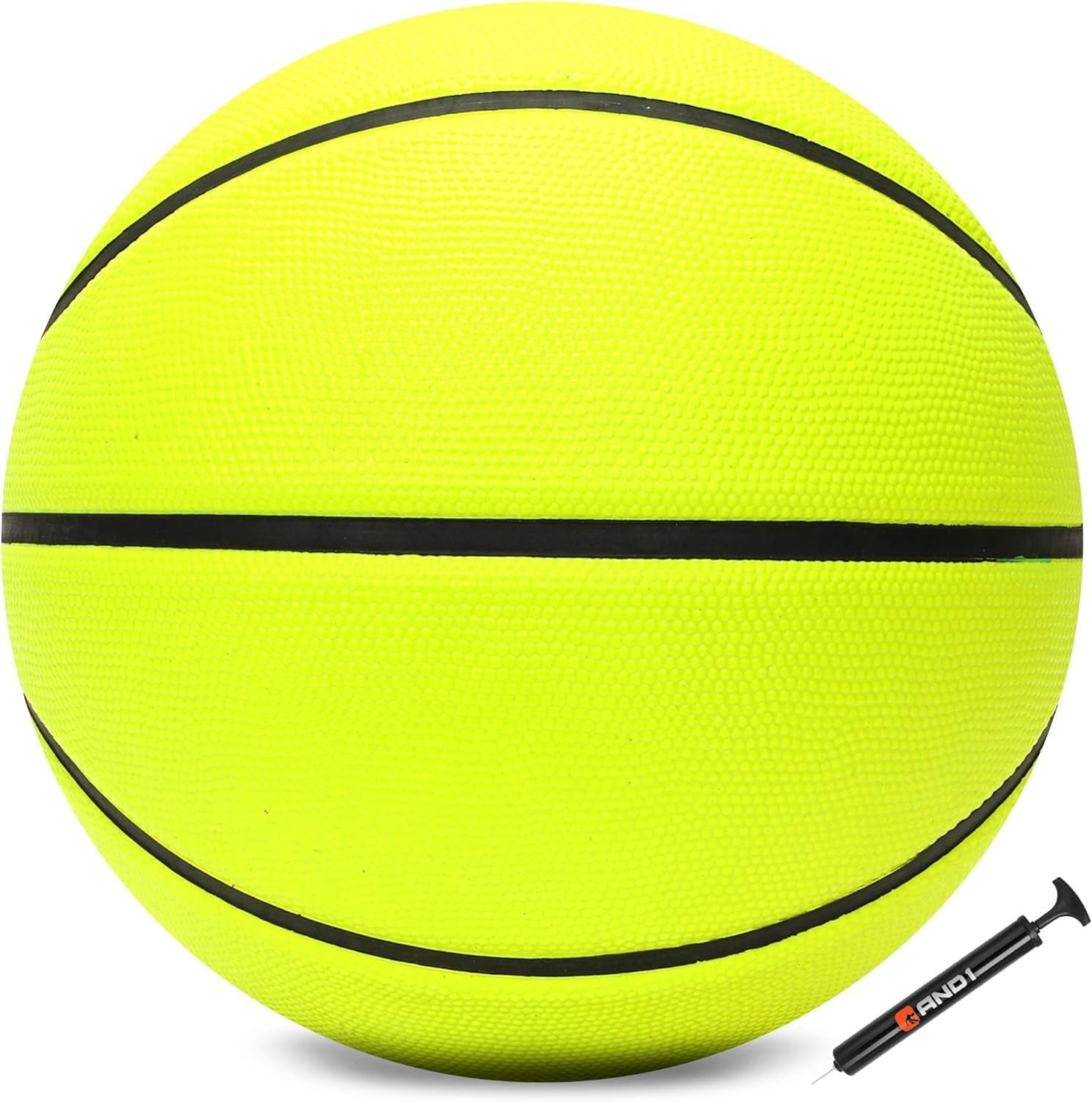 AND1 Fantom Rubber Basketball: Official Regulation Size 7 (29.5 inches), Deep Channel Construction, Indoor/Outdoor Use