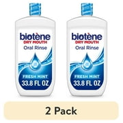 (2 pack) Biotene Oral Rinse Moisturizing Mouthwash for Dry Mouth Relief, Fresh Mint, 33.8oz