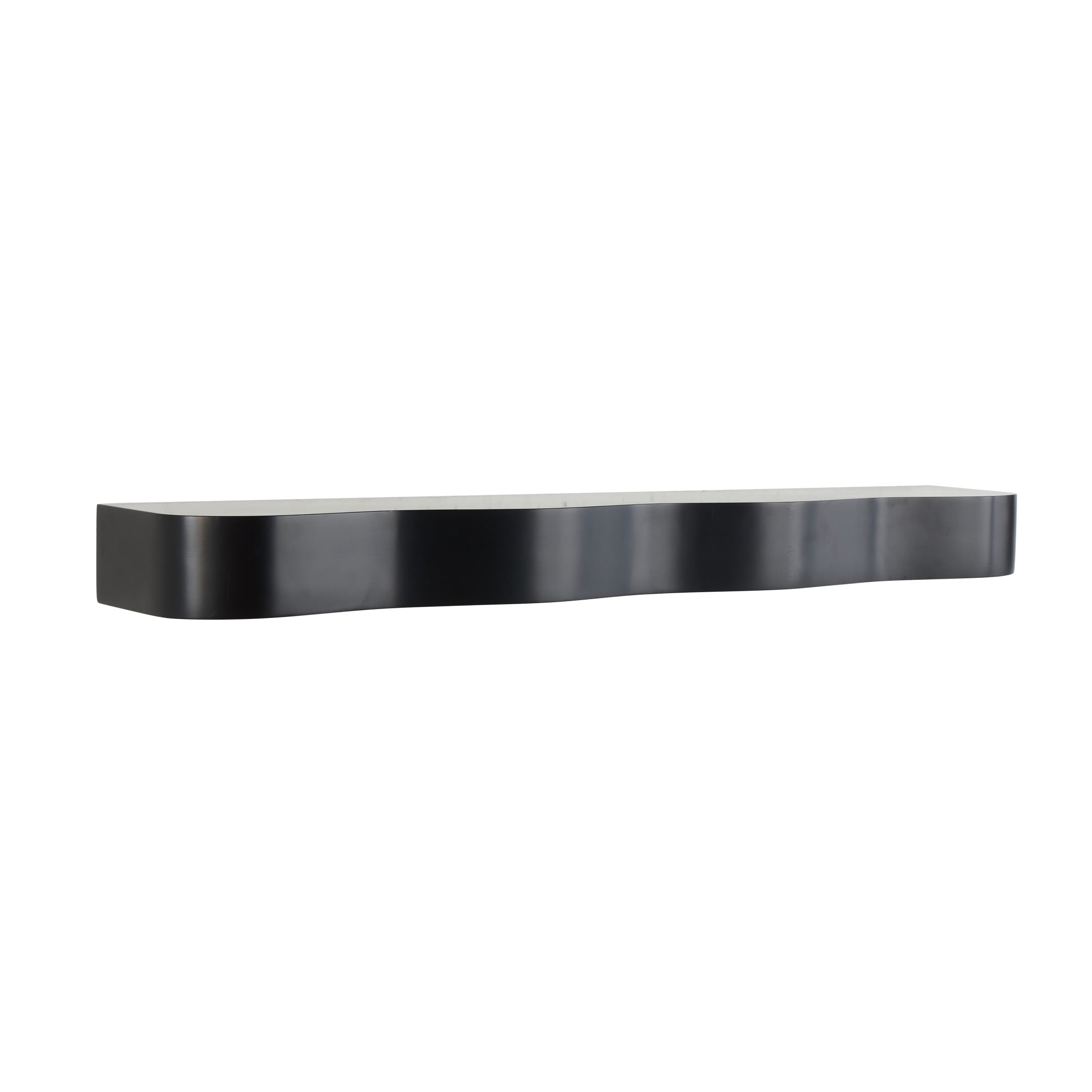 DecMode 48" x 8" Handmade 1-Tier Black Wall Shelf