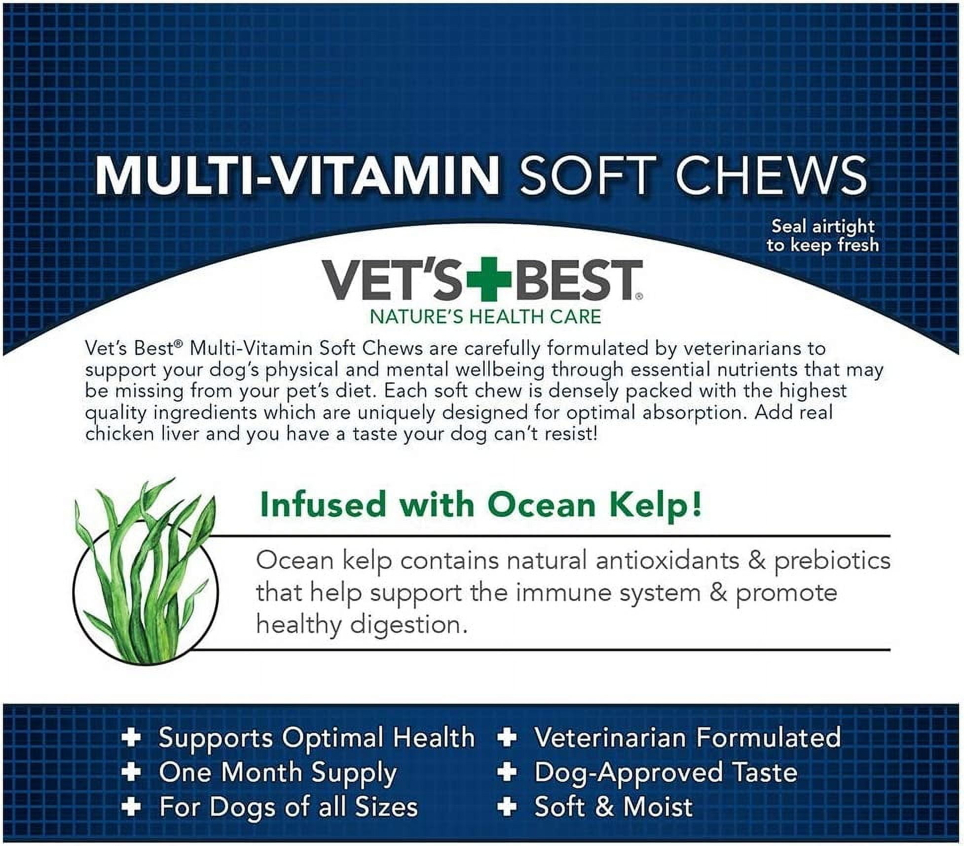 Vet's Best Multi-Vitamin Soft Chews Dog Supplements, 30 Day Supply