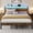 Brown, variant on Black King Size Bed Frame with LED Lights and Charging Station, King Size Platform Bed with Metal Slats and Wood Headboard, No Box Spring Needed
