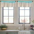 thumbnail image 3 of LALILO Kitchen Curtain Valance Sea Sand Beach Light Aqua Rod Pocket Window Curtain 52"x 18" Set of 2, 3 of 5