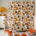 thumbnail image 3 of Fall Fruit Shower Curtains for Bathroom, Yellow Pine Cone Pumpkin Maple Leaf Linen Waterproof Fabric Shower Curtain for Bathroom Bathtub Decoration, Machine Washable, 72"x72", 3 of 9