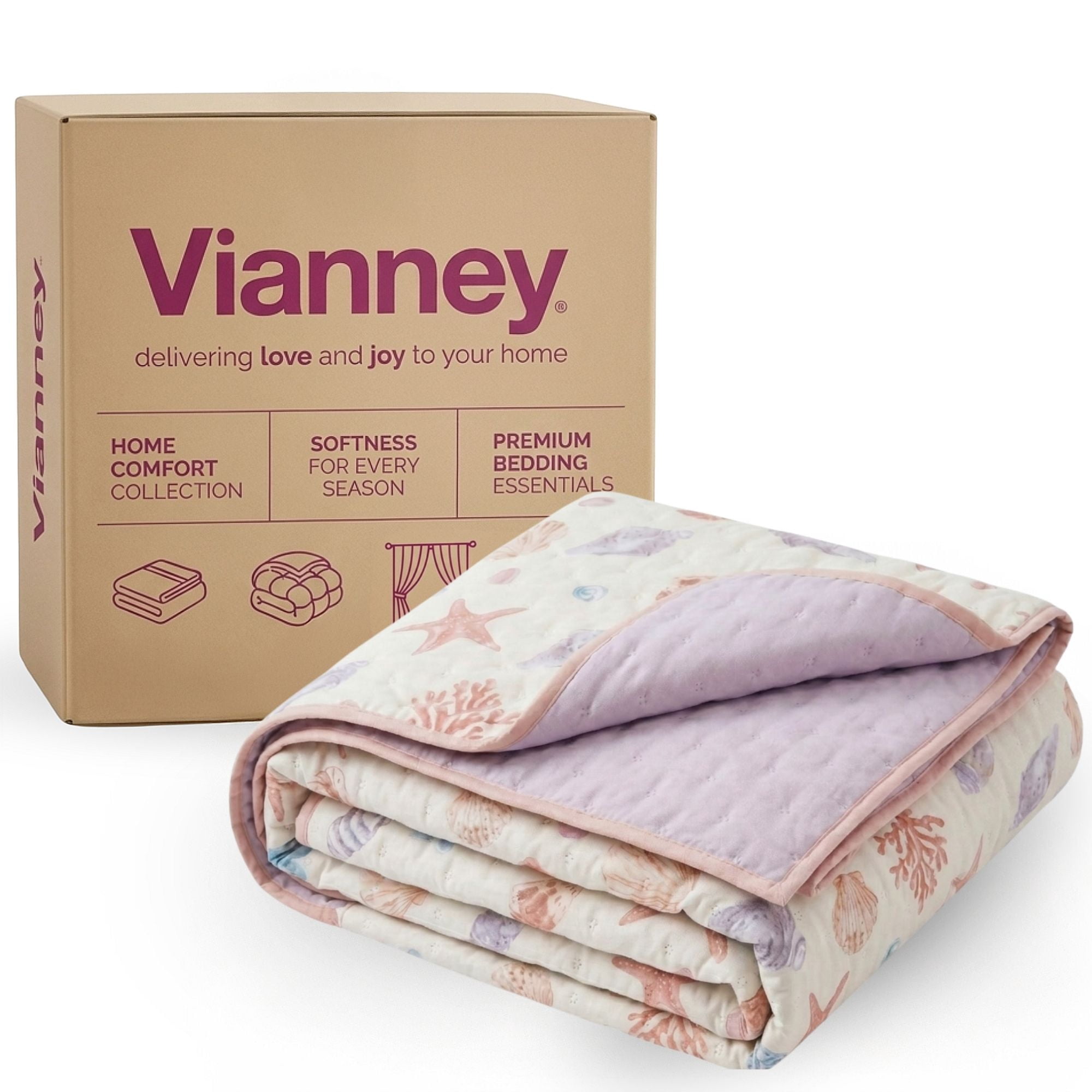 Vianney Comforter Twin Novo Coral Patterned Design Soft Fleece Material Lightweight and Cozy Throw for Couch or Bed Year Round Comfort and Stylish Decor