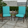 thumbnail image 2 of Jordan Manufacturing 44" x 21" McHusk Lagoon Aqua Crosshatch Rectangular Outdoor Chair Cushion with Ties and Hanger Loop, 2 of 13