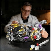 V8 Engine Model Kit That Works, 1394 PCS Advanced Collectible Engine Building Block Sets with Lights & Spray