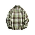 thumbnail image 2 of Mens Plaid Shirt Vintage Oversized Long Sleeve Shirt Button Turn Down Collar Casual Layering Piece Light Green XXXXL, 2 of 3