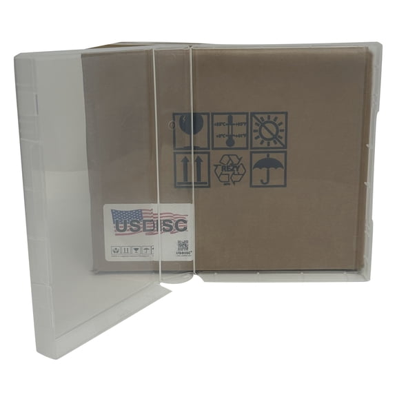 USDISC Storage Cases Chubby, 40mm Wood Mount, Clear, Pack Of 60