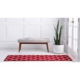 thumbnail image 3 of Unique Loom 3146733 2 ft. x 8 ft. 8 in. Rounded Trellis Frieze Runner Rug, Red, 3 of 5
