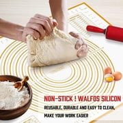 Silicone Pastry Mat - Walfos Non-Stick Baking Mat Fondant Mat with Measurement, Non-Slip Rolling Mat, Perfect for Rolling Dough, Cookie & Baking 23.6 x 15.7